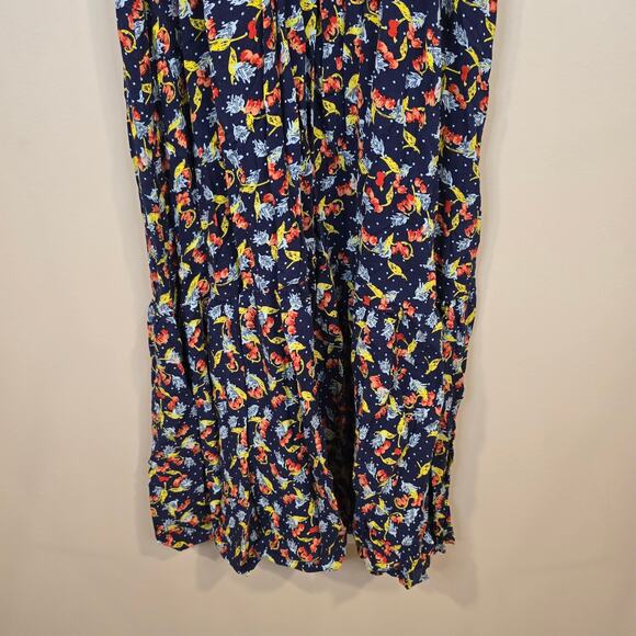 Women's Quiksilver Blue Floral Maxi Dress Cross Back | Size XS - Picture 5 of 11